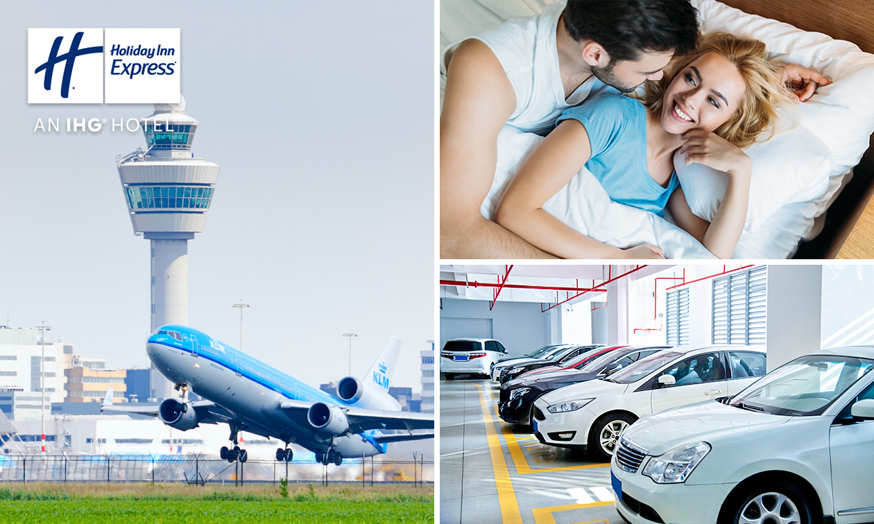 Overnachting voor 2 + ontbijt + late check-out + parkeren vlakbij Schiphol