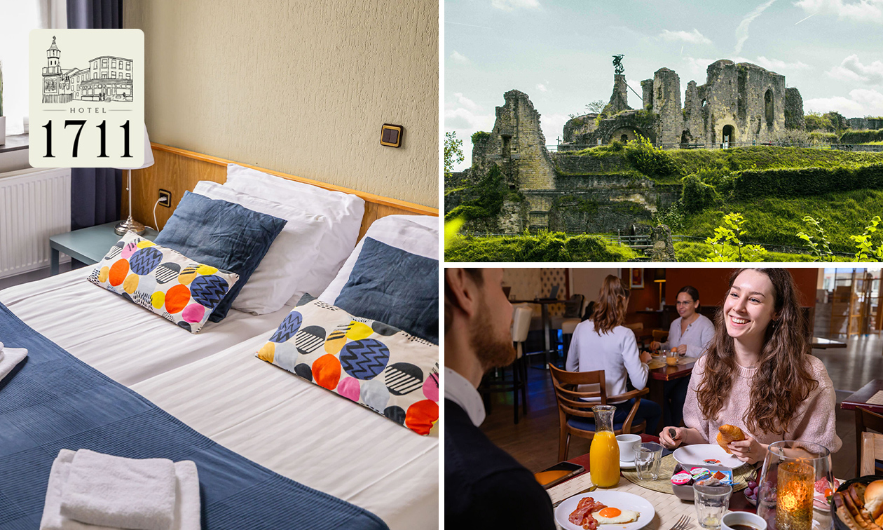 Overnachting voor 2 + ontbijt + late check-out in Valkenburg