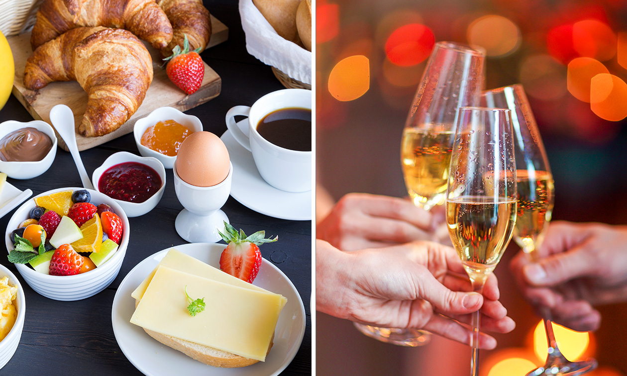 Ontbijtbuffet + glas cava bij Hotel ECU