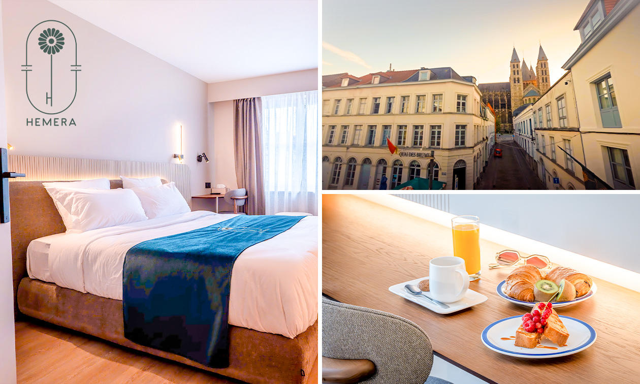 Nuit pour 1 ou 2 + petit-déjeuner + check-out tardif + verre de bienvenue au coeur de Tournai