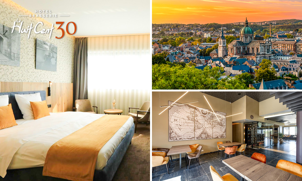 Overnachting voor 2 + welkomstdrankje + ontbijt + late check-out nabij Namen