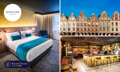 Overnachting voor 2 + ontbijt + late check-out in het Franse Arras