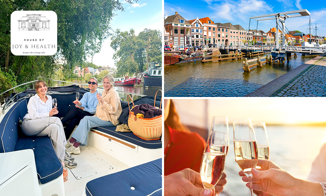 Rondvaart door Zwolle (2 uur) + glas bubbels + nootjes voor 2 tot 10 pers.