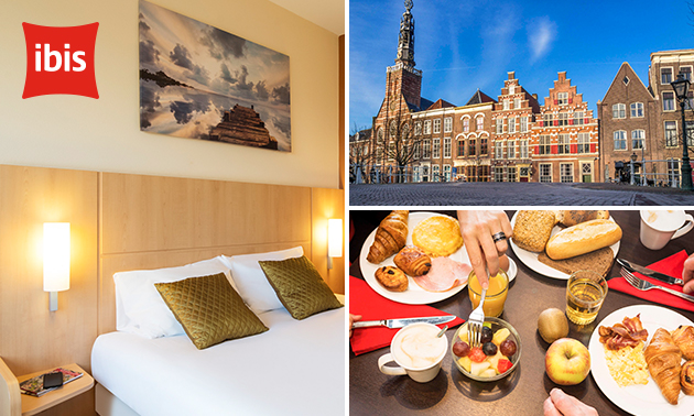 Overnachting voor 2 + ontbijt in hartje Leiden