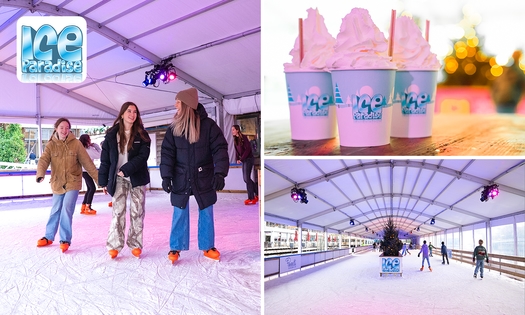 Entree Ice Paradise + huur schaatsen + warme chocolademelk bij Westfield Mall of the Netherlands