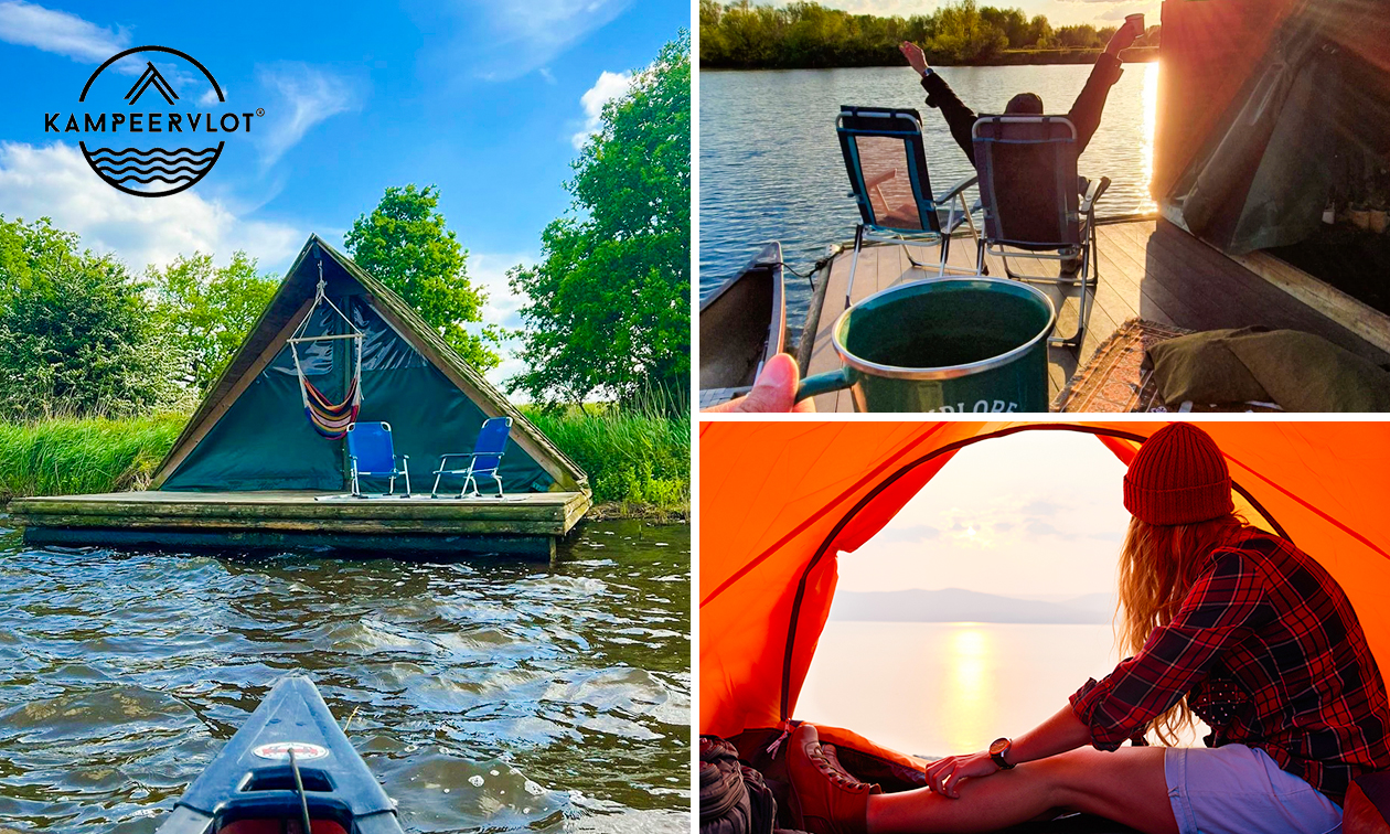 Overnachting(en) voor 2 op een kampeervlot in Utrecht of Noord-Brabant