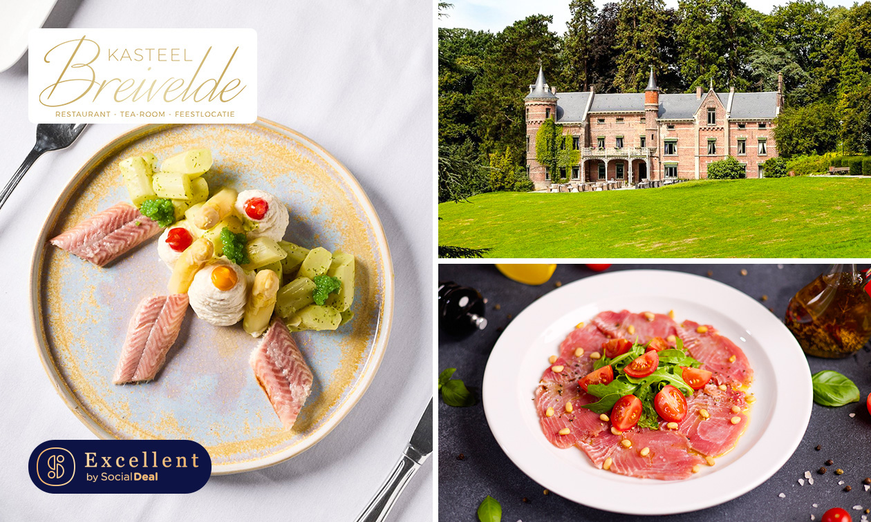 4- of 6-gangenlunch of -diner van de chef + amuse bij Kasteel Breivelde in Grotenberge