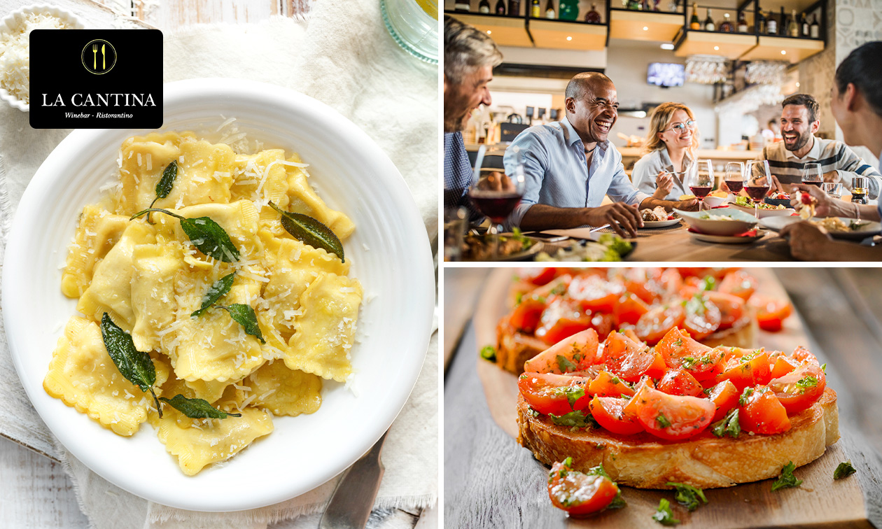 3-Gänge-Menü nach Wahl bei La Cantina Winebar-Restaurant in Brüggen