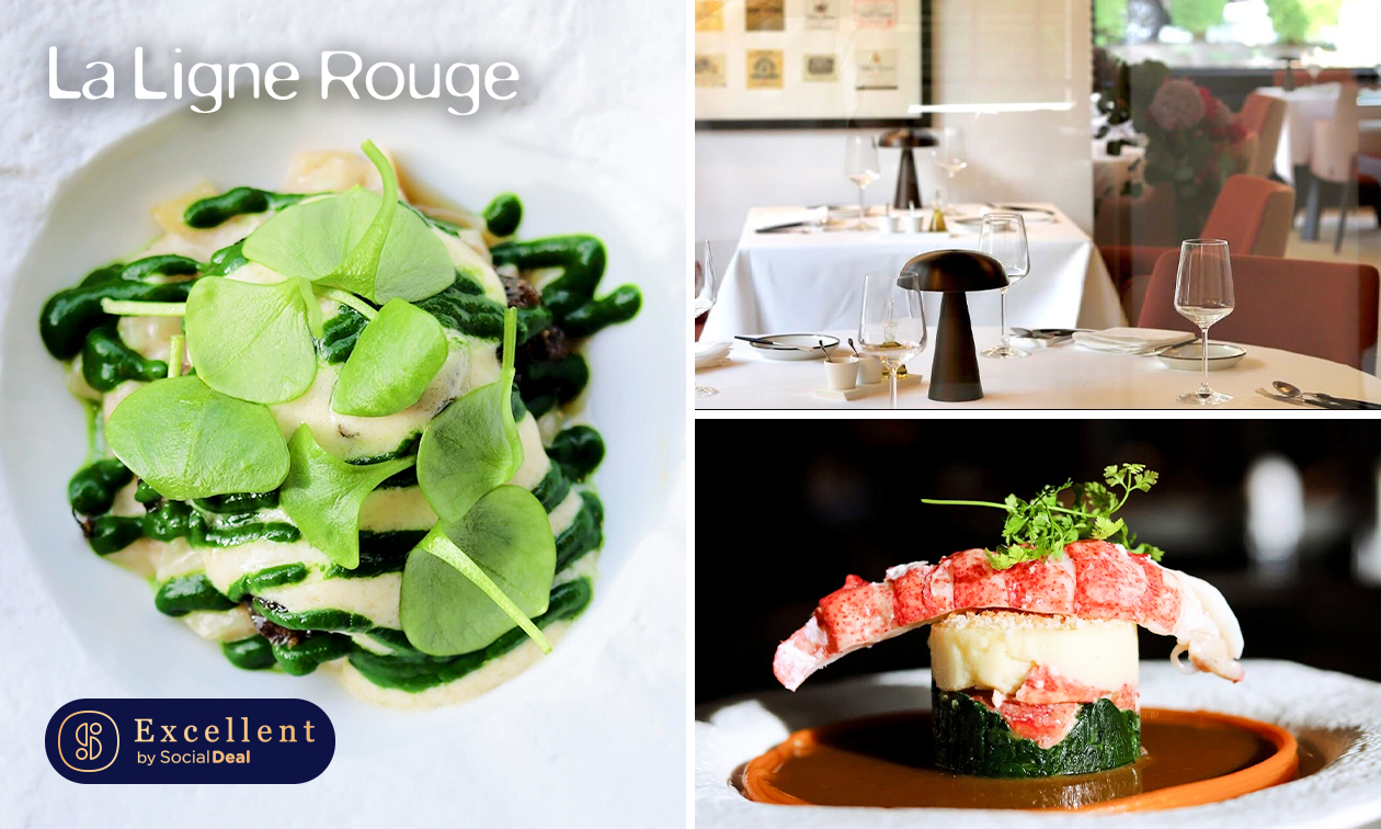 2- of 3-gangenlunch of 4-gangendiner + proeverij bij La Ligne Rouge