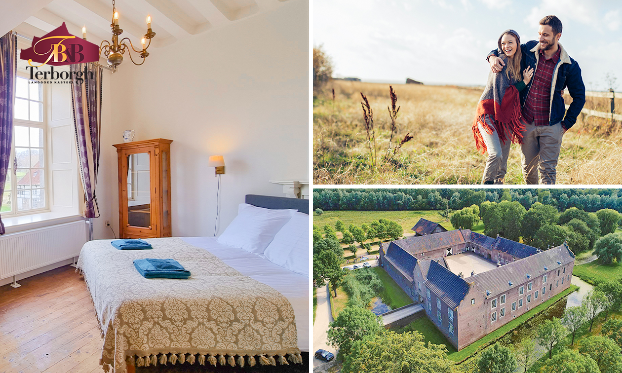 Overnachting voor 2 + welkomstdrankje + ontbijt + late check-out aan het Pieterpad