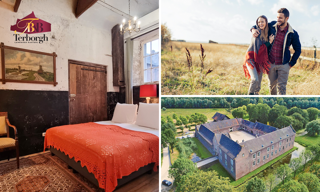 Overnachting voor 2 + welkomstdrankje + ontbijt + late check-out aan het Pieterpad