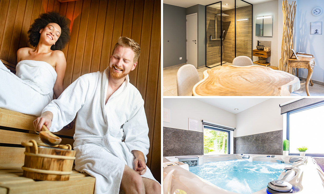 Spa privé pour 2 (2h ou 3h) + bouteille de mousseux près de Charleroi