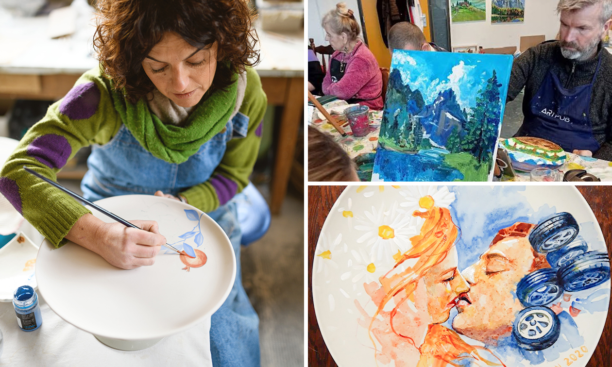 Workshop schilderen, glas of porselein schilderen of boetseren (2 of 3 uur)