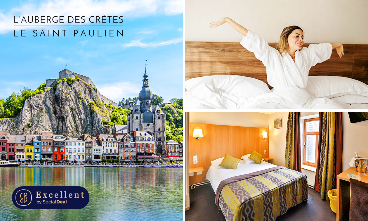 Overnachting voor 2 + ontbijt + late check-out en meer nabij Dinant