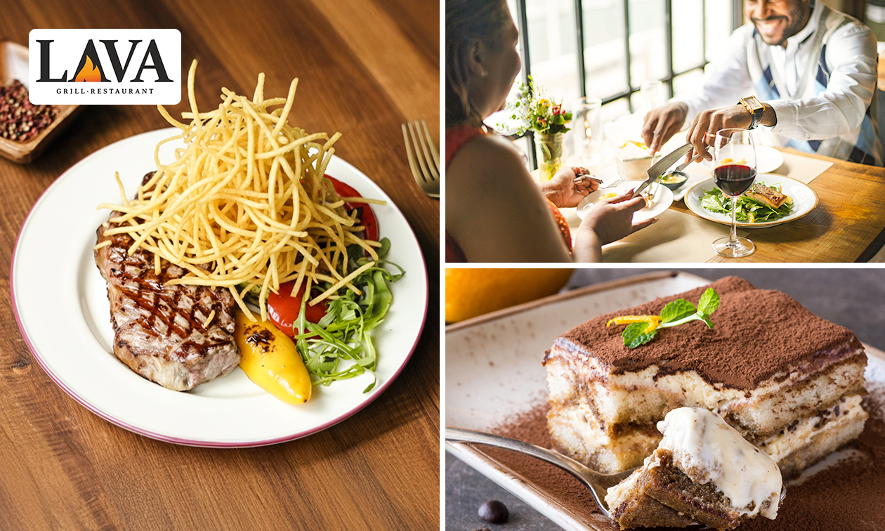 2-gangen keuzediner met steppegras bij Lava grill