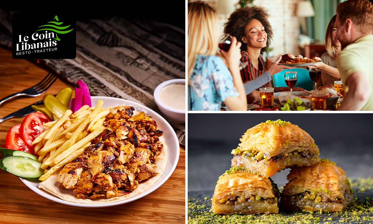 Plat libanais + dessert au choix, évtl. à emporter chez Le Coin Libanais