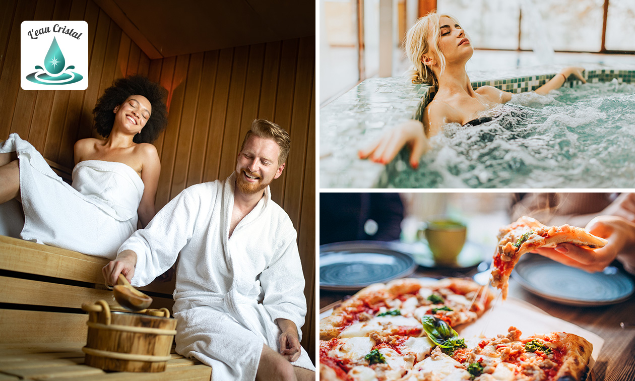 Sauna-arrangement voor 2 (2 uur) + hapjes of pizza + fles cava