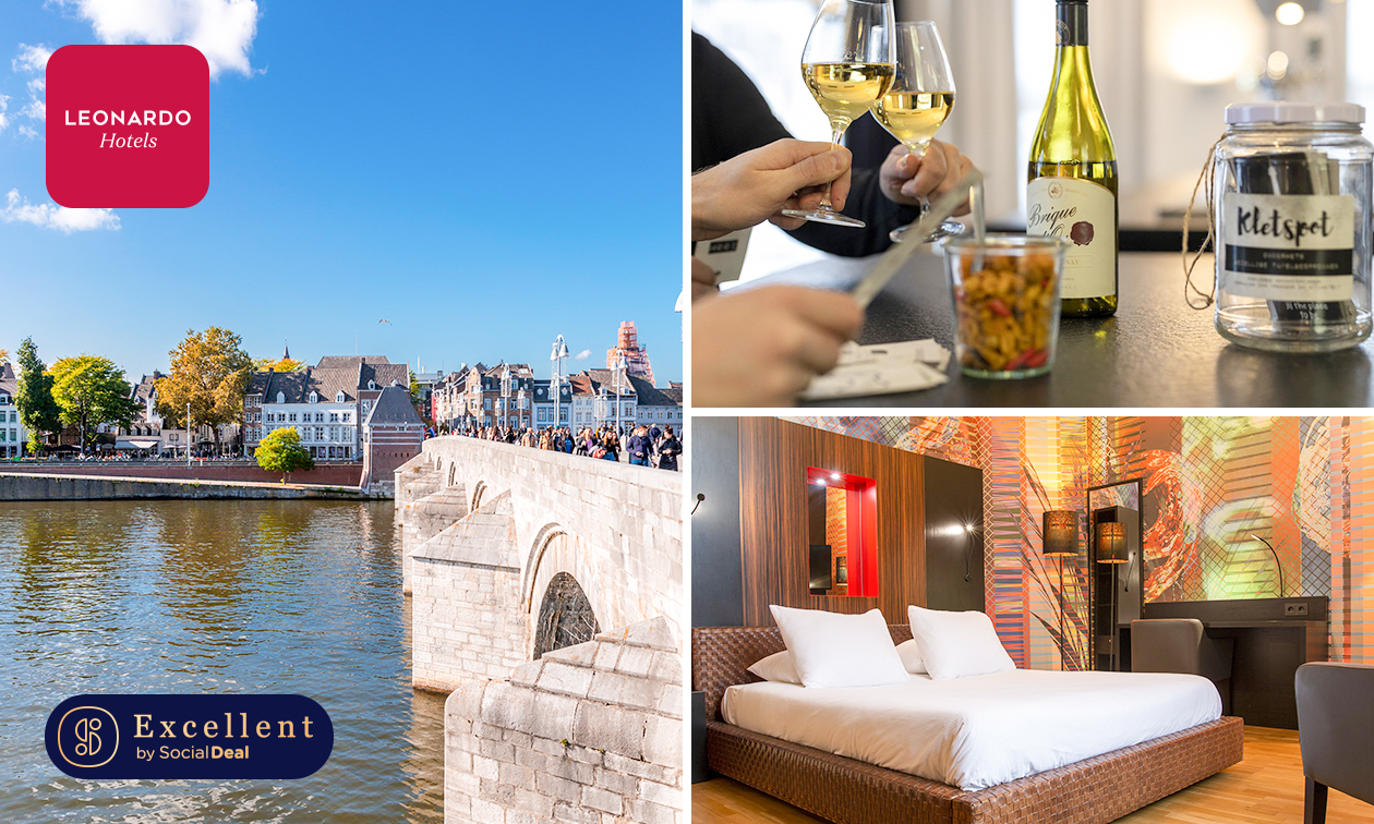 Overnachting voor 2 + ontbijt + late check-out in hartje Maastricht