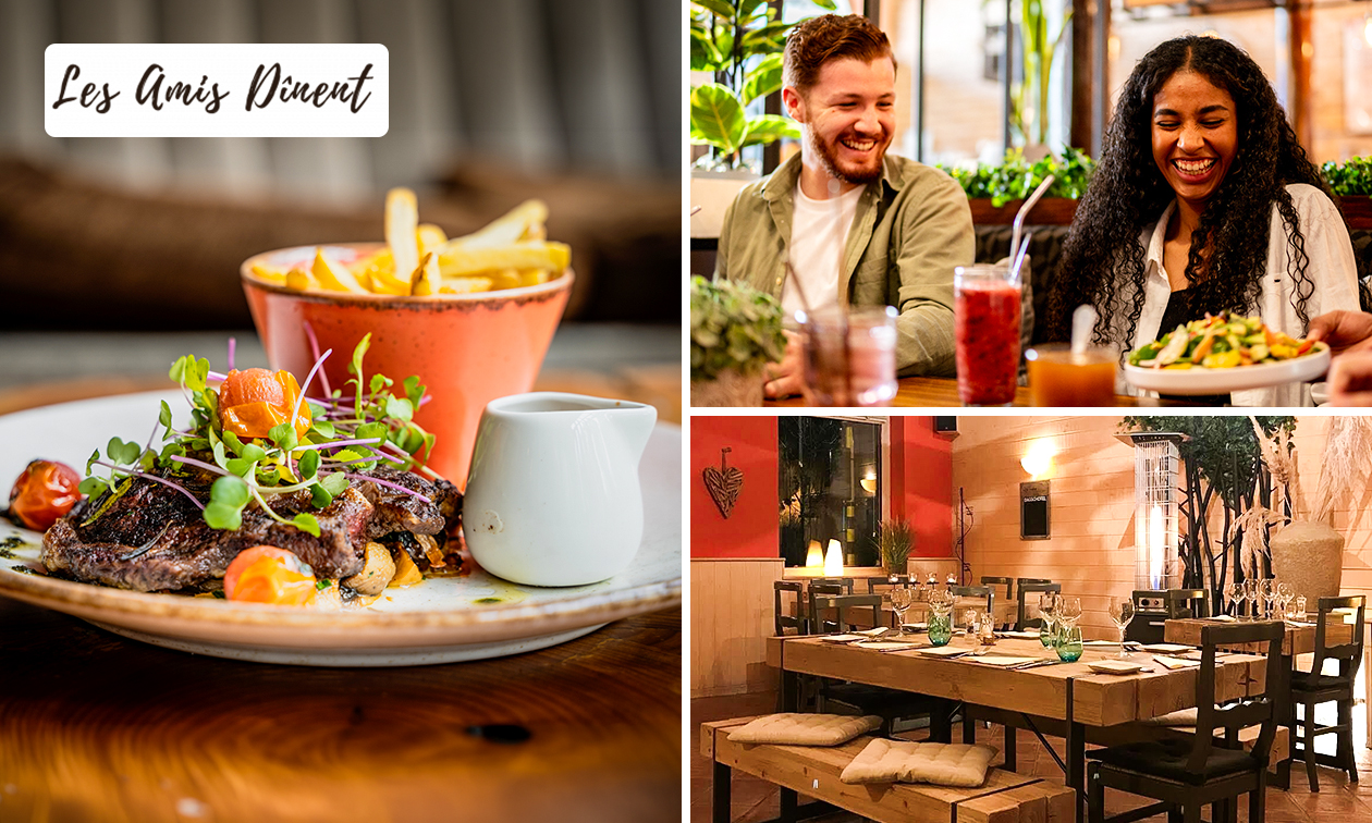 Menu burger en 2 services ou menu en 3 services au choix chez Les Amis Dînent