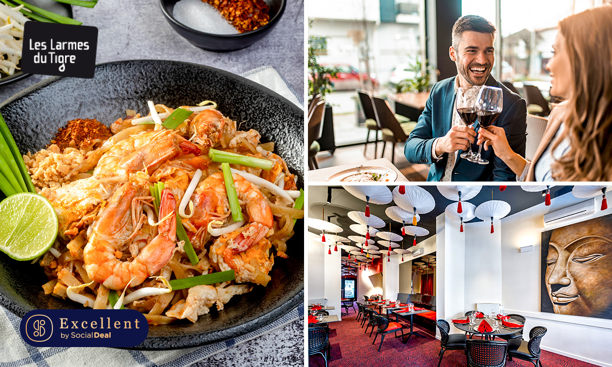 Dîner thaï en 2 services au choix aux Larmes du Tigre Boondael