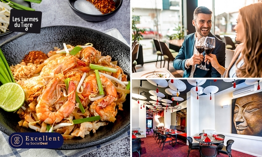 Dîner thaï en 2 services au choix aux Larmes du Tigre Boondael