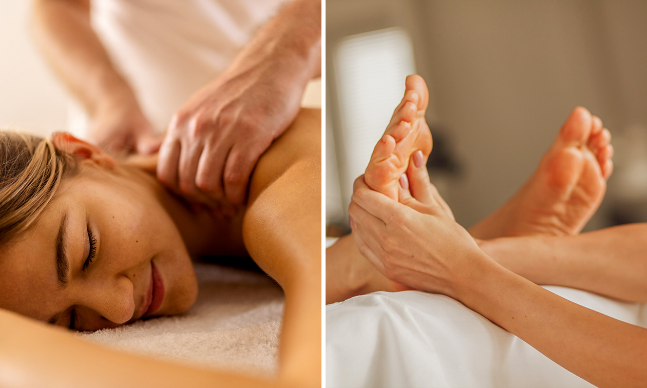 Lichaamsmassage + intake (50 min) of voetmassage (30 min)