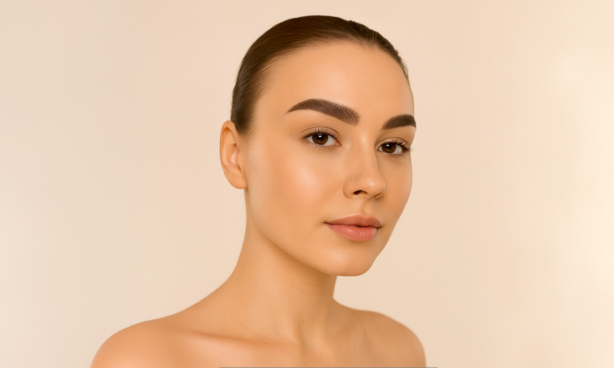 Wenkbrauwbehandeling of permanente make-up (PMU) powder brows of lipblush