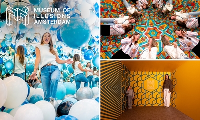 Entree tot Museum of Illusions in hartje Amsterdam