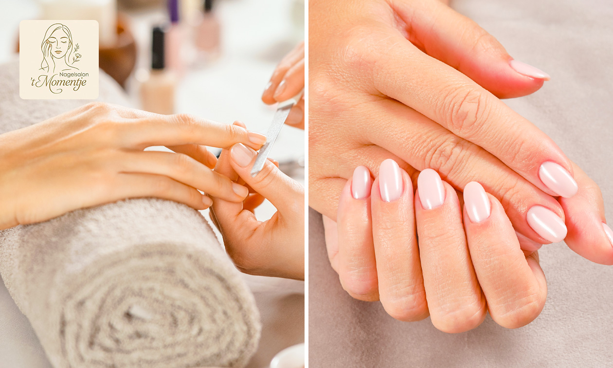 Manicurebehandeling of nieuwe set gelnagels of bijwerking gelnagels