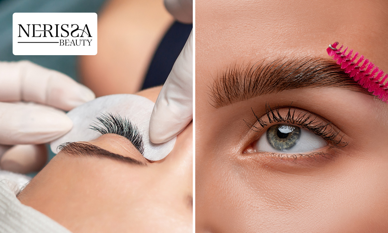 Wimperlift of wenkbrauwbehandeling naar keuze