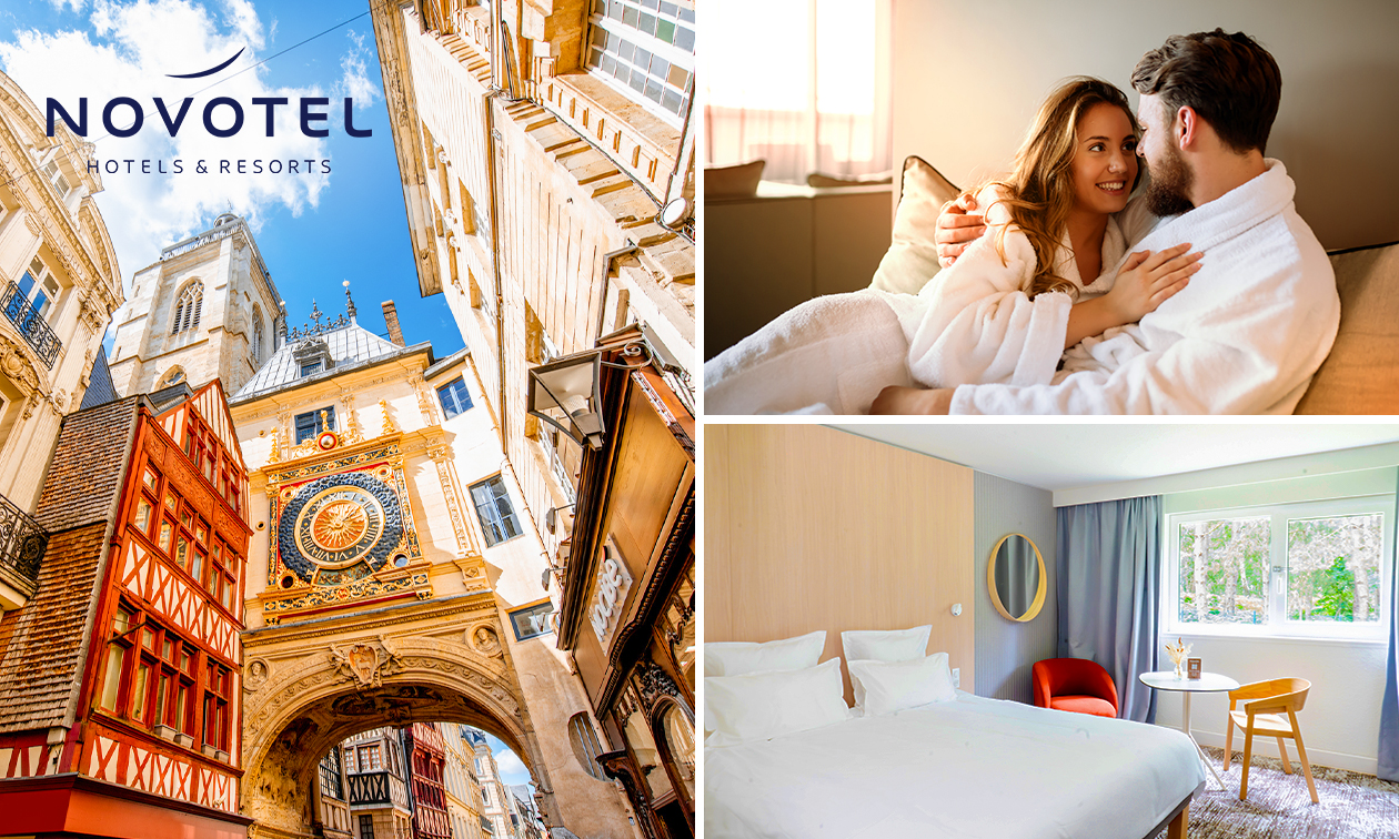 Overnachting voor 2 + ontbijt + late check-out in Rouen