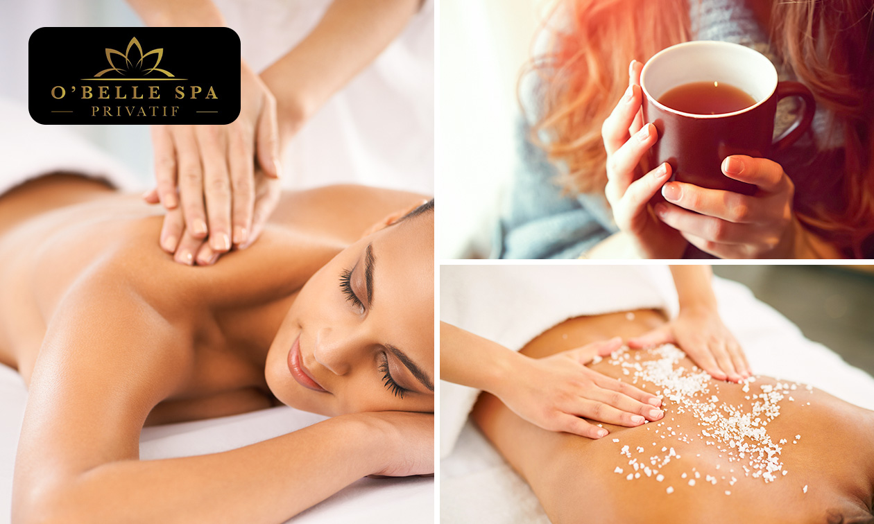 Massage aux huiles chaudes + gommage du dos + café ou thé gourmand (60 min) à Mons