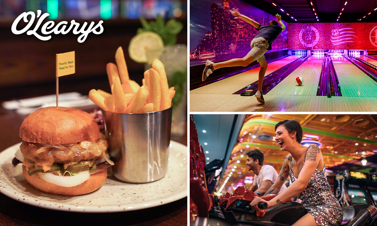Bowlen (50 min) + diner + arcade playcard bij O'Learys Gent