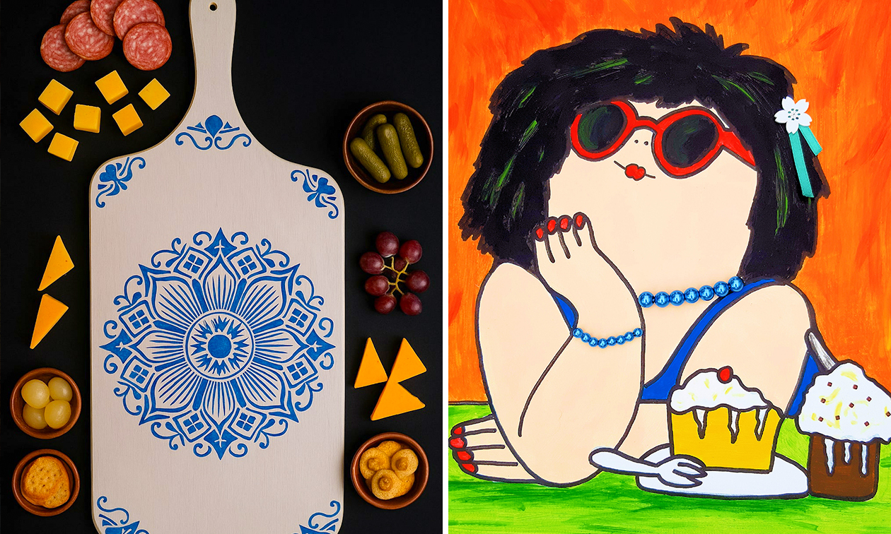 Workshop schilderen op canvas of tapasplank (2,5 of 3 tot 3,5 uur)