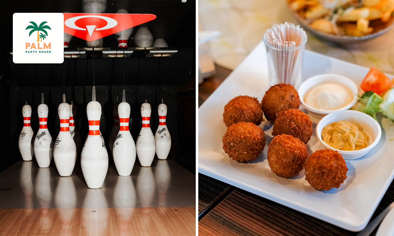 Bowlen (55 min) voor 2 tot 6 personen + 6 stuks bittergarnituur