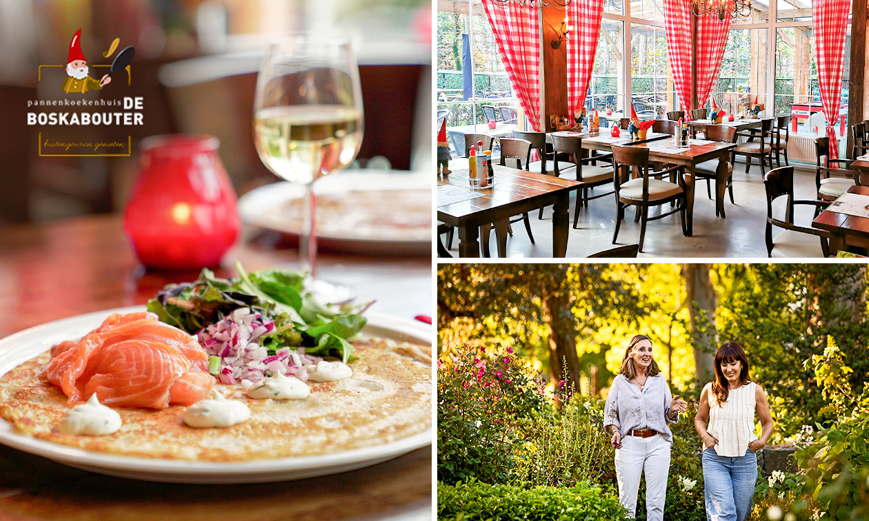 Wandelarrangement incl. warme drank + gebak en 2-gangen keuzelunch bij Pannenkoekenhuis De Boskabouter Nunspeet