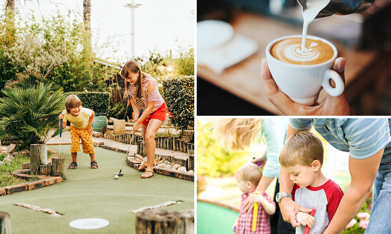 Adventure Golf of wandeling incl. koffie/thee, gebak en soep bij De Boswachter