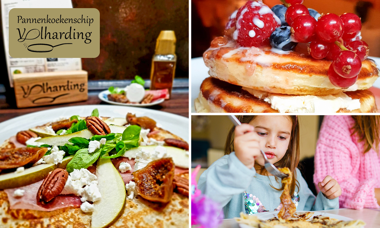 2-gangen pannenkoekdiner bij Pannenkoekenschip Volharding 2-gangen pannenkoekdiner bij Pannenkoekenschip Volharding