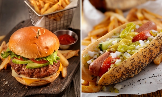 Menu burger ou hot-dog + frites + 2 sauces au choix près de Namur