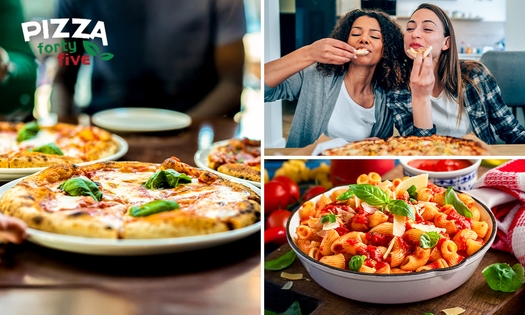 Pizza of pasta + evt. voor- of nagerecht voor afhaal bij Pizza Forty Five in hartje Vosselaar