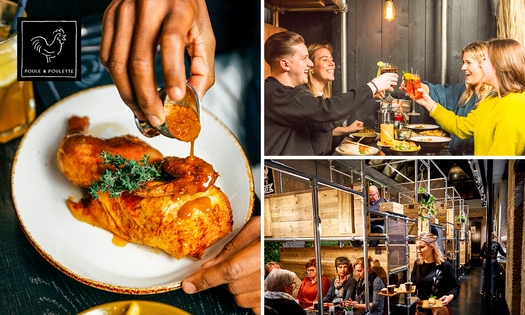 2-gangen keuzediner of -lunch + 1 bijgerecht bij Poule & Poulette in Antwerpen