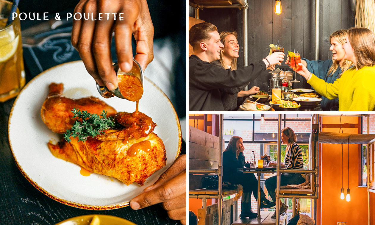 2-gangen keuzediner of -lunch + 1 bijgerecht bij Poule & Poulette in hartje Brussel