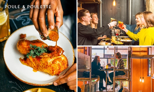 2-gangen keuzediner of -lunch + 1 bijgerecht bij Poule & Poulette in hartje Brussel