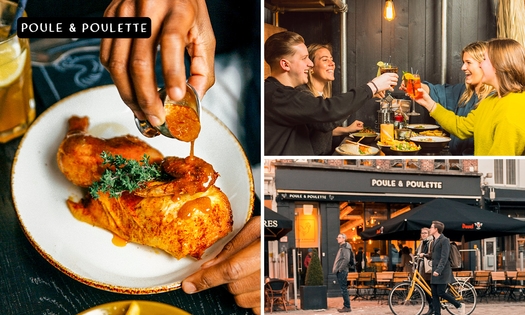 2-gangen keuzediner of -lunch + 1 bijgerecht bij Poule & Poulette in hartje Gent
