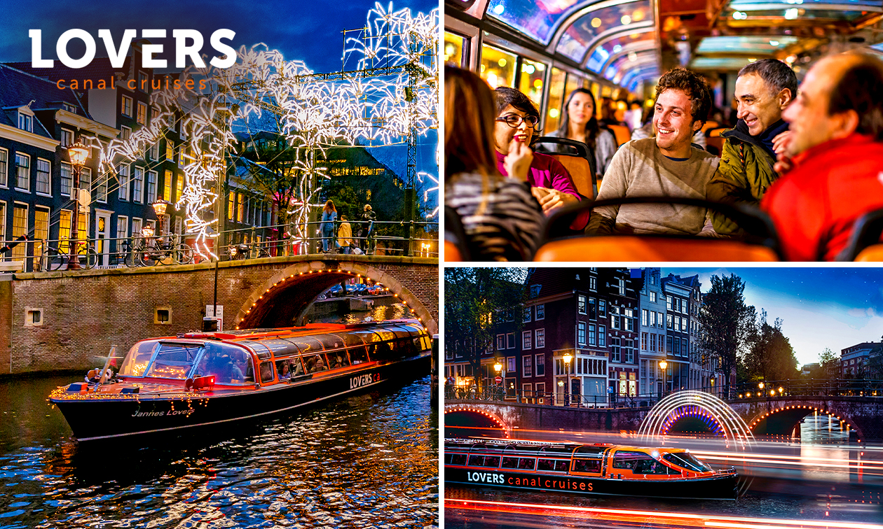 Rondvaart (1 uur) door de grachten van Amsterdam tijdens Light Festival