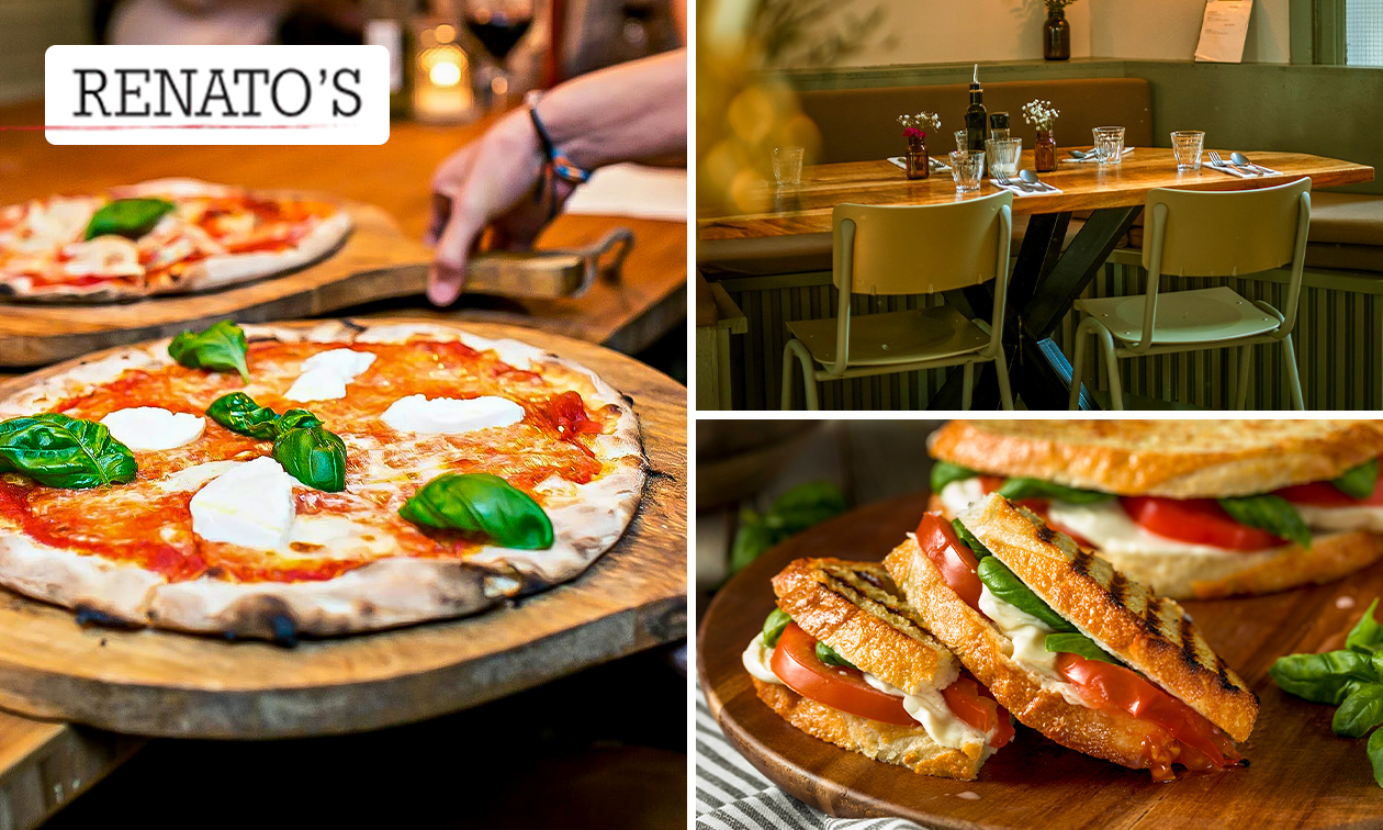 2 panini's of pizza's naar keuze bij Renato's Foodhallen in Amsterdam-West