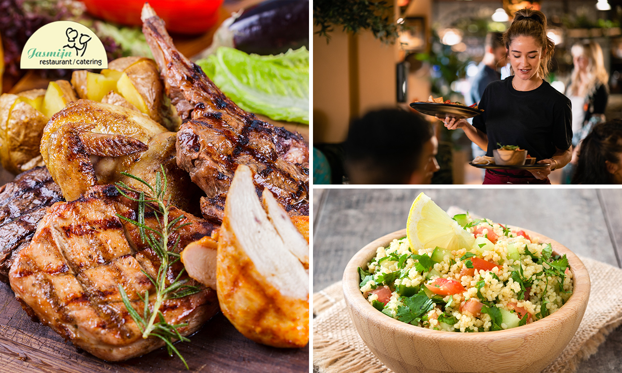 Mixed grill + salade + ratatouille + bijgerecht bij Restaurant Jasmijn