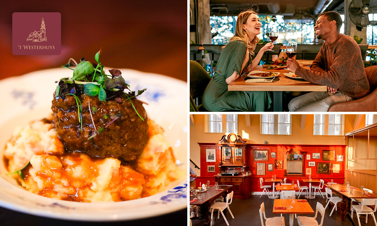 Hoofdgerecht à la carte + drankje bij Restaurant 't Westerhuys in hartje Amsterdam
