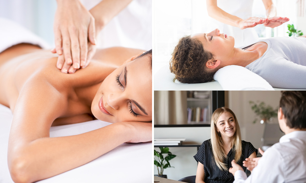Ontspanningsmassage, reikibehandeling en/of coachingsessie (60 min)