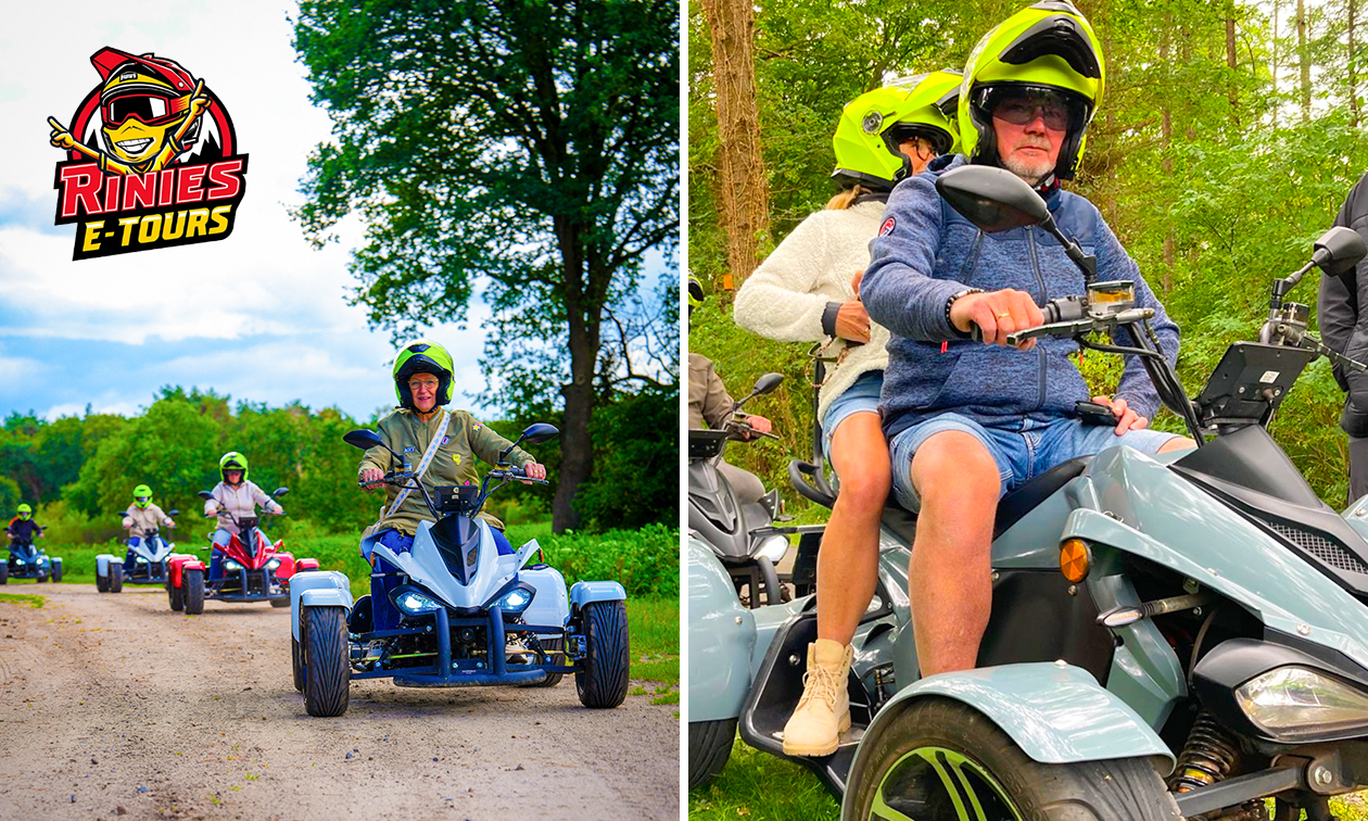 Tourrit op een e-quad (30 of 60 min) + warme drank + lekkernij Tourrit op een e-quad (30 of 60 min) + warme drank + lekkernij